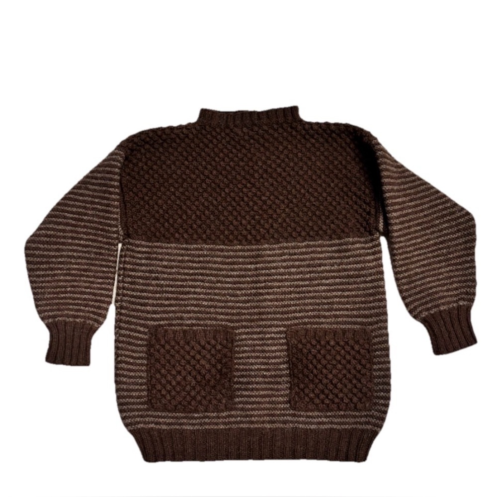 Vintage Black Sheep Oiled Wool Heavy Sweater Brown Small